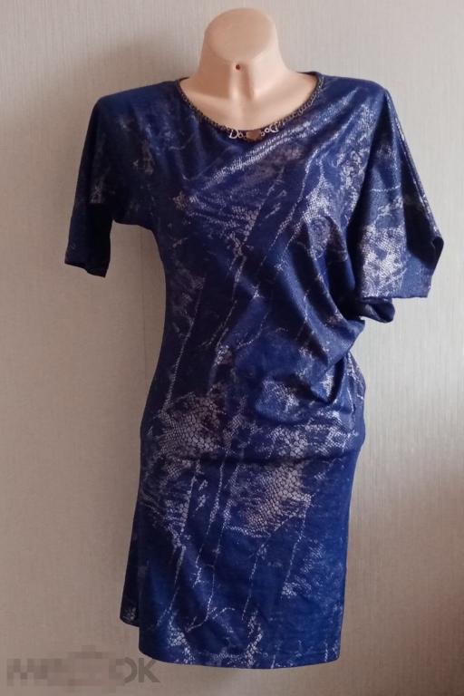 ЛЕТО! модное трикотажное платье оригинального фасона (Турция) р. 44 (1666) 