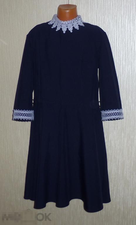 ШКОЛА! темно-синее платье для школы на рост 146-152 (0016) 