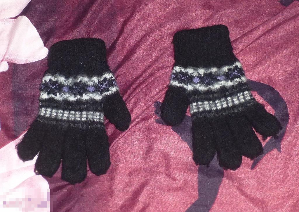 ЗИМА! теплые вязанные перчатки на 7-8 лет (1687) 