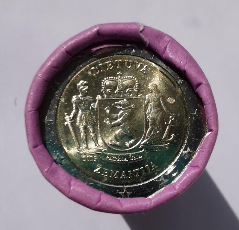 Литва 2 евро 2019 Литовские этнографические регионы Жемайтия UNC из ролла