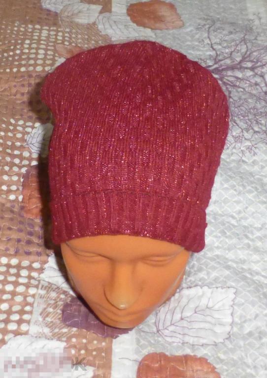 ОСЕНЬ! вязанная шапочка на 6-10 лет (0668) 