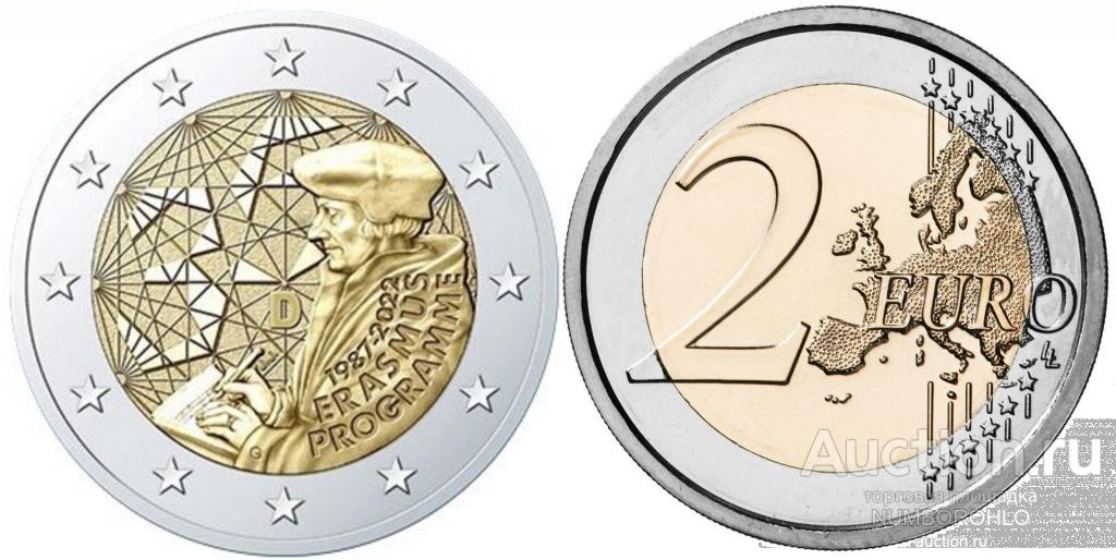 Германия 2 евро, 2022 35 лет программе Эразмус UNC