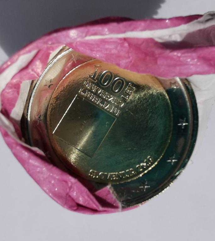 Словения 2 евро 2019 100 лет основанию Люблянского университета UNC из ролла
