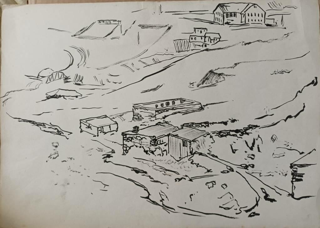 Тарханов М.М. (1888-1962) "Военно-Грузинская дорога. Станция Казбек" (1931)