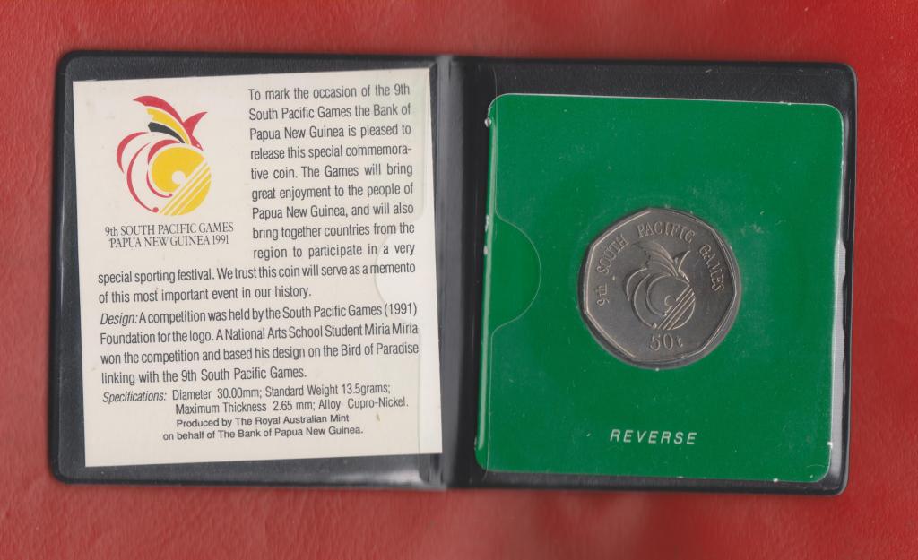 Папуа Новая Гвинея 50 тойя 1991 г. Южнотихоокеан игры буклет