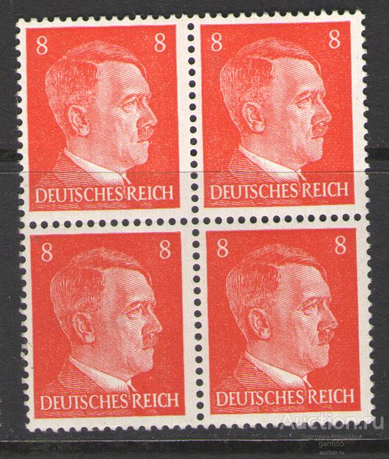 РЕЙХ 1941г  8Pf  КВАРТБЛОК   MNH** ГИТЛЕР
