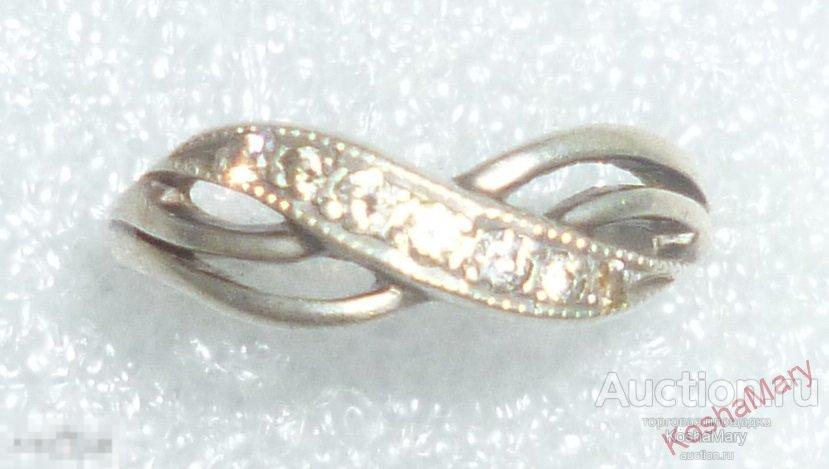 Кольцо Р16,5мм ВОСЬМЕРКА с фианитами Серебро 925 пр 