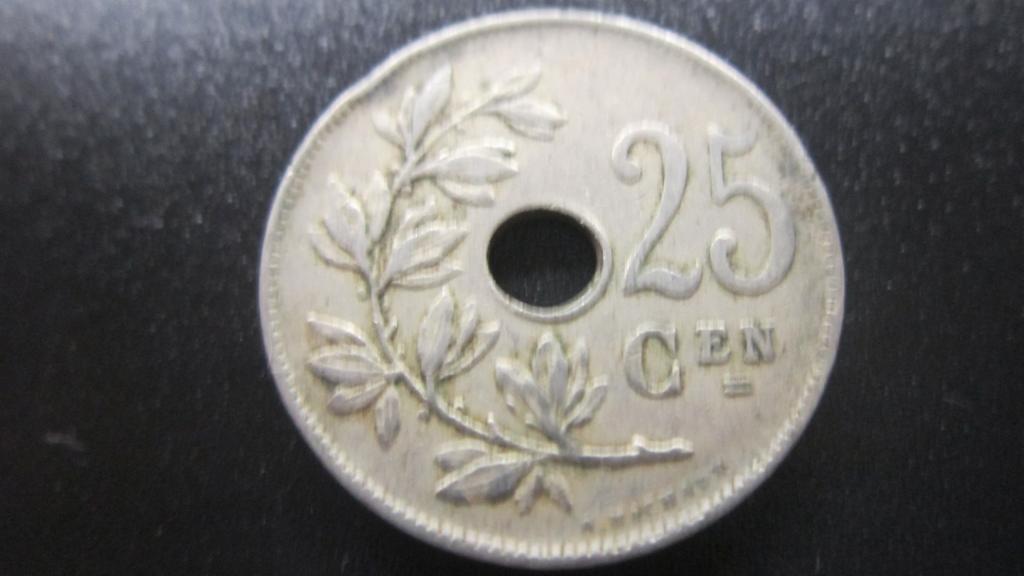 БЕЛЬГИЯ 25 САНТИМОВ 1921  BELGIE ( 3 )