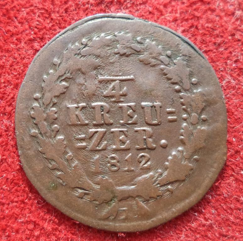 Нассау 1/4 крейцера 1812 год п.8