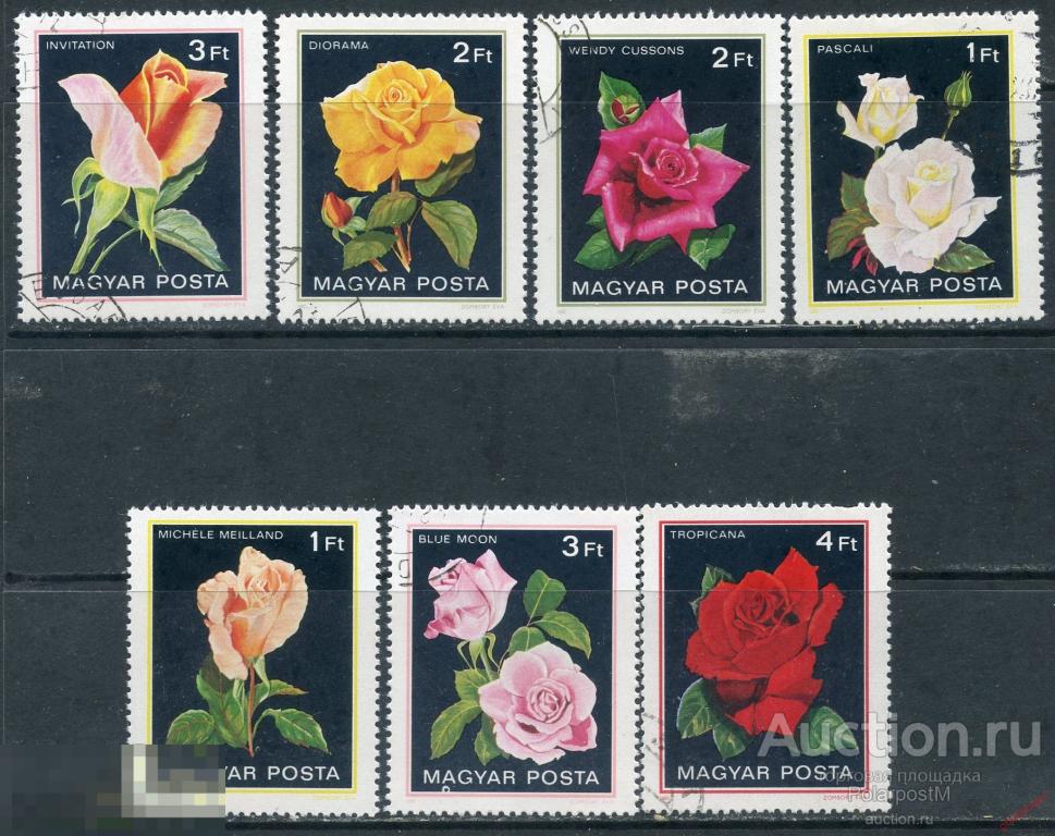 Y85 ВЕНГРИЯ 1982 3548-3554 ФЛОРА. ЦВЕТЫ. РОЗЫ 