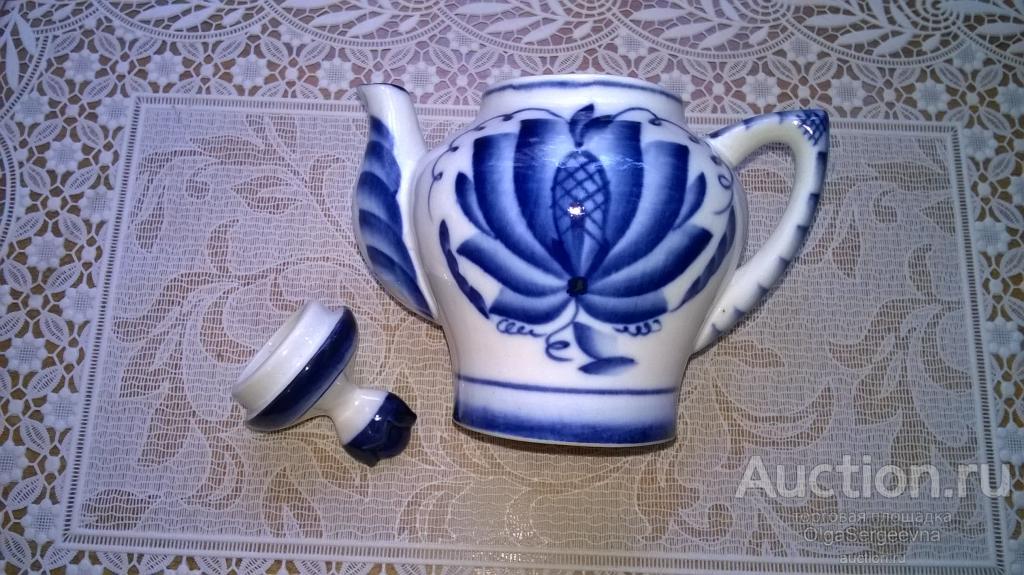 Чайник заварочный. Фарфор. Гжель. 300 мл. Новый.