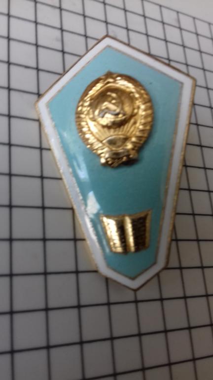 Знак-поплавок СССР, "Об окончании педагогического техникума", ЛМД, винт, накладной, клеймо, №724