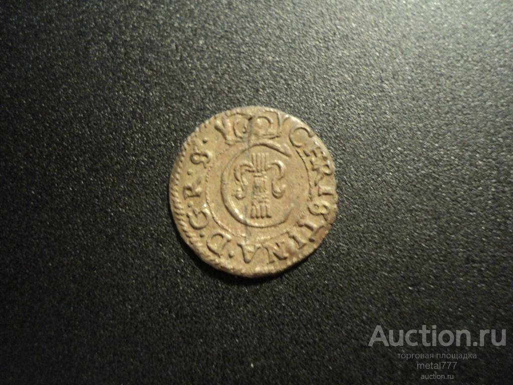 Солид. Ливония под властью Швеции. Кристина. 1650 год. Серебро.