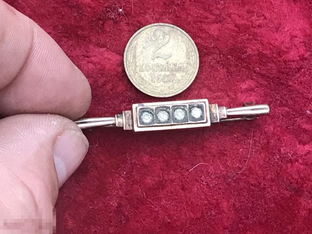 Брошь  875 проба золочённое серебро 