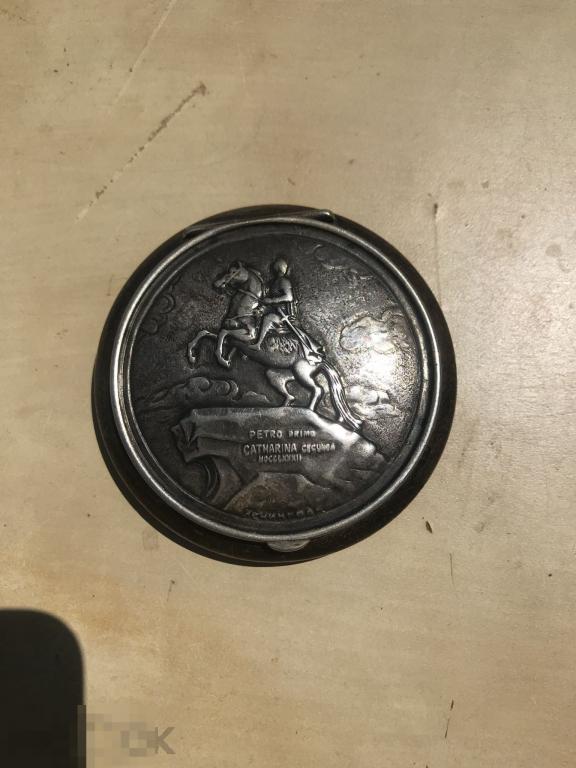 Пудреница зеркальце серебро Ленинград 875 Голова 