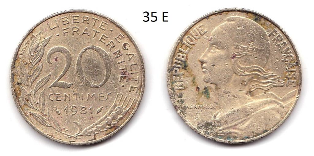 Франция. 20 сантимов. 1981 год.