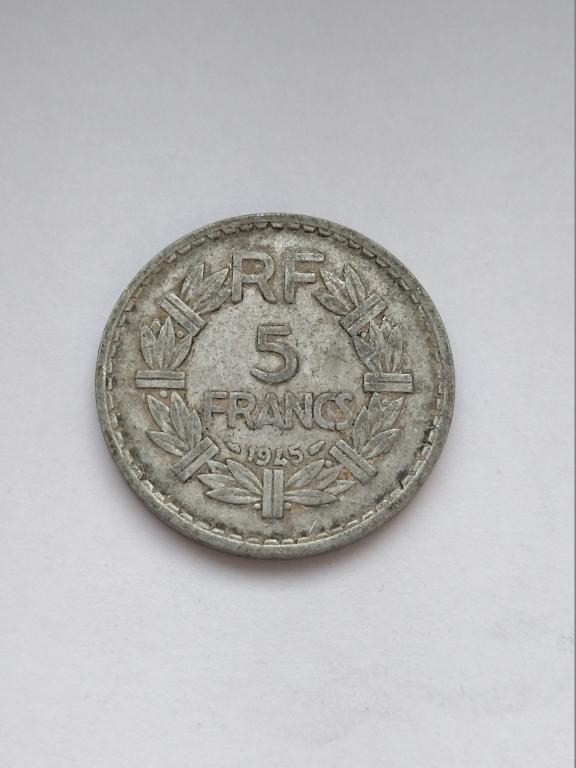 Франция 5 франков 1945 год.