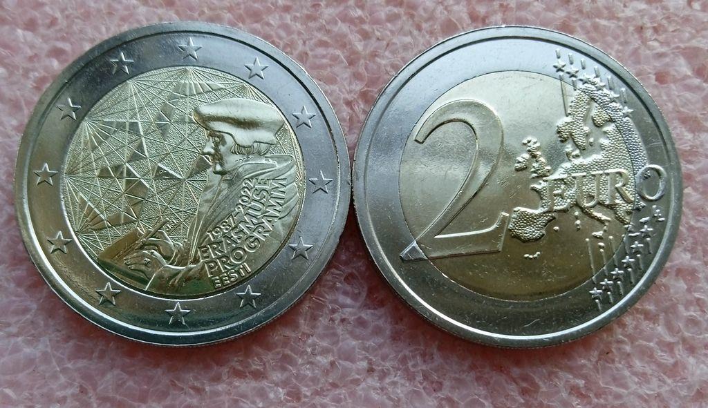 Эстония 2 евро 2022 35 лет программе Эразмус unc