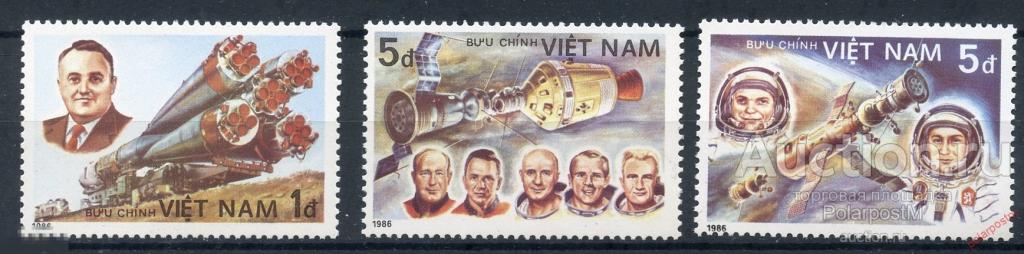 DG16 ВЬЕТНАМ 1986 1673+1677-1688 25-летие полета первого человека в космос. 