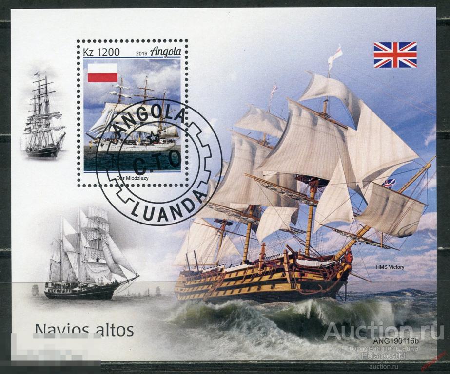АНГОЛА 2019 AN003 Транспорт – Парусники. Корабли. Флот 