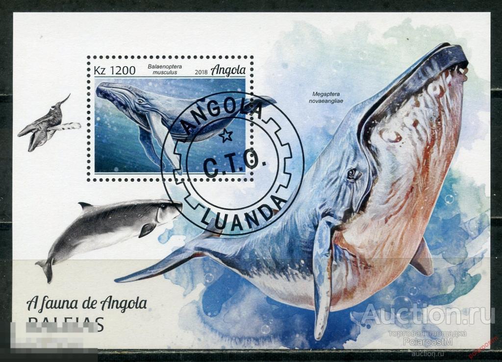 АНГОЛА 2018 AN002 Морская жизнь - Киты 