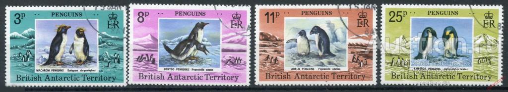 DG16 БРИТАНСКИЕ АНТАРКТИЧЕСКИЕ ТЕРРИТОРИИ (БАТ) 1979 74-77 Пингвины 