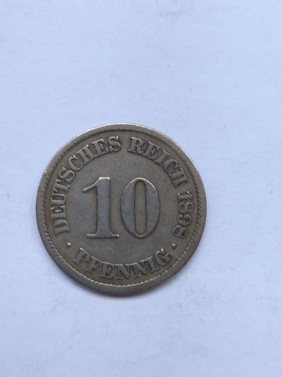 Германская империя.  10 пфеннигов 1898 год.