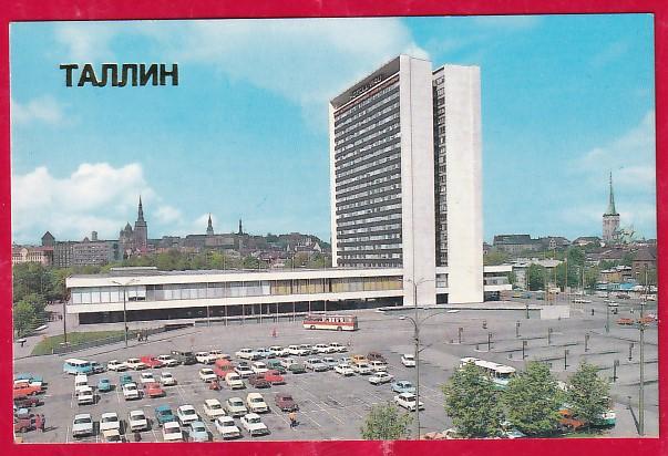 1986 календарик Таллин гостиница "Виру" автомобили Икарус Эстония