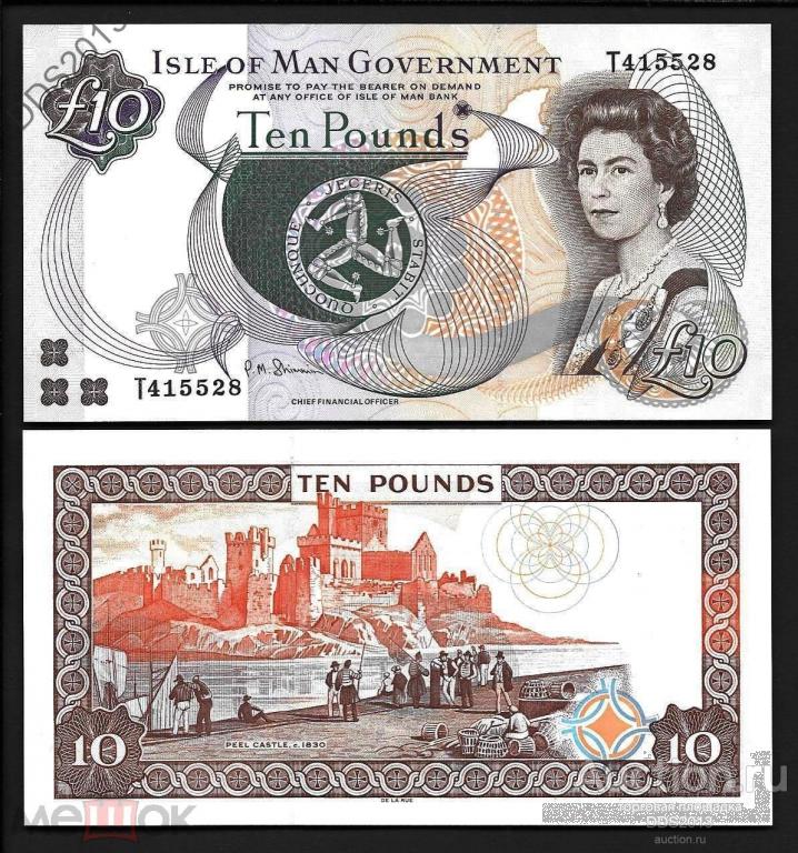 Остров Мэн 10 фунтов 2007 года P-46а серия Т UNC