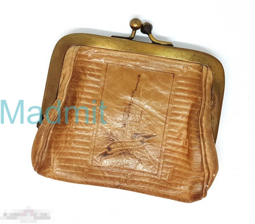 Кошелек СССР МОСКОВСКИЙ КРЕМЛЬ КОЖАНЫЙ КОШЕЛЕК 1950-е 