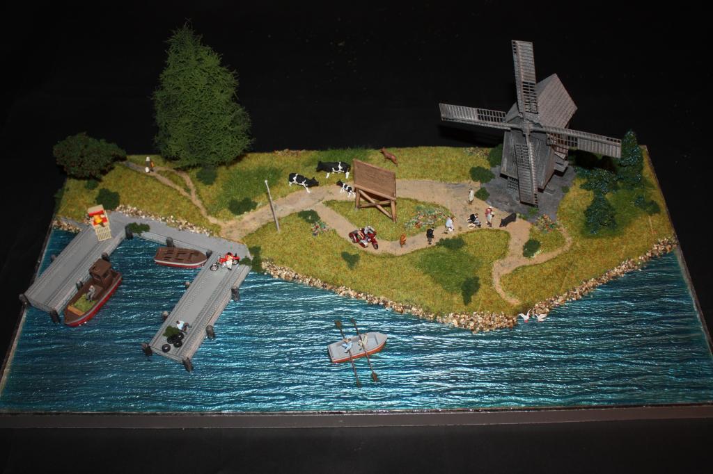 Диорама макет строения железная дорога Старая мельница 1/87 HO H0