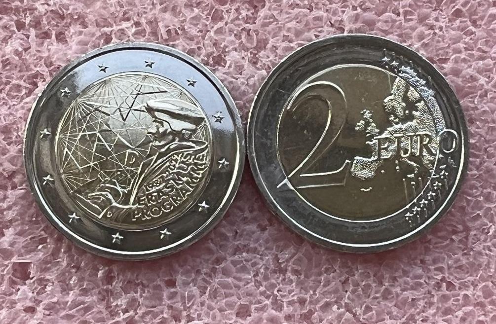 Германия 2 евро 2022 35 лет программе Эразмус D unc