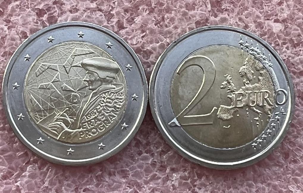 Германия 2 евро 2022 35 лет программе Эразмус J unc