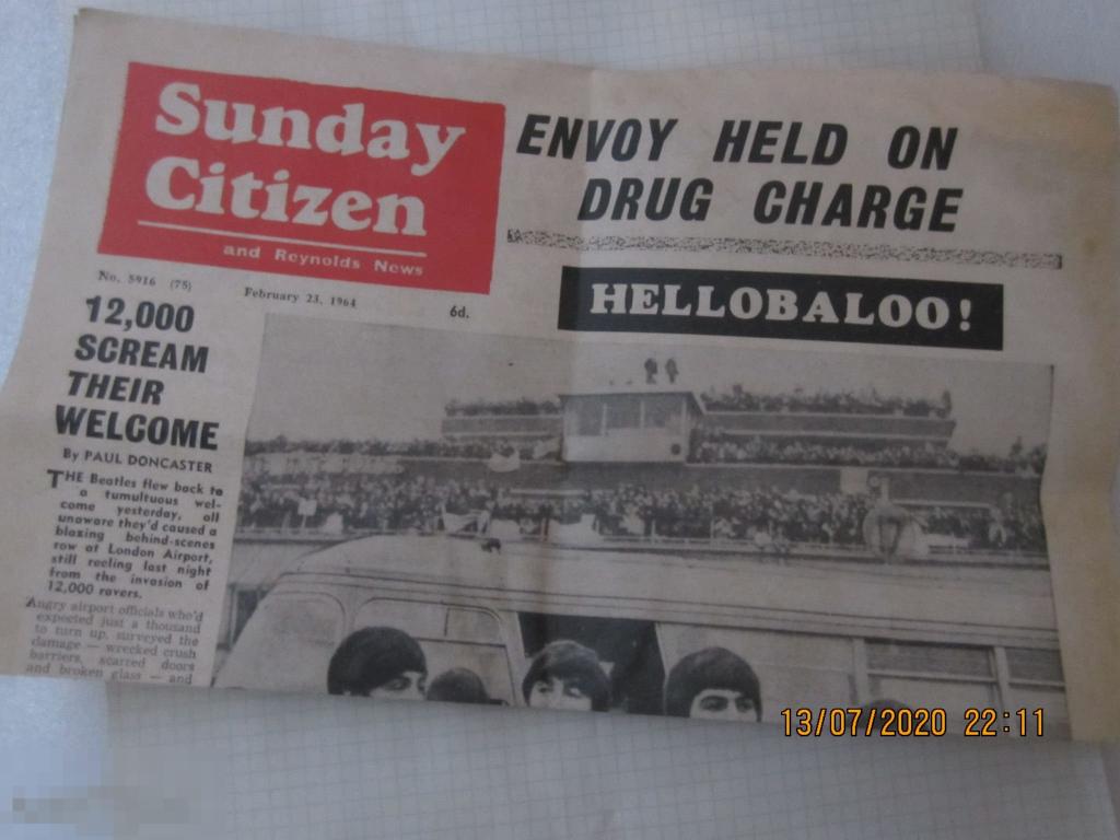 The Beatles  газета 1964 год Битлз 