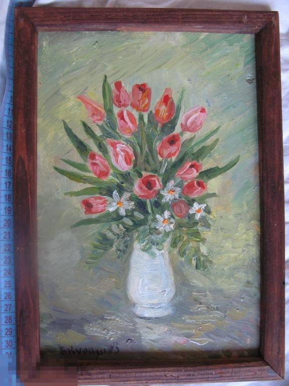 Картина Букет Натюрморт Масло СССР 