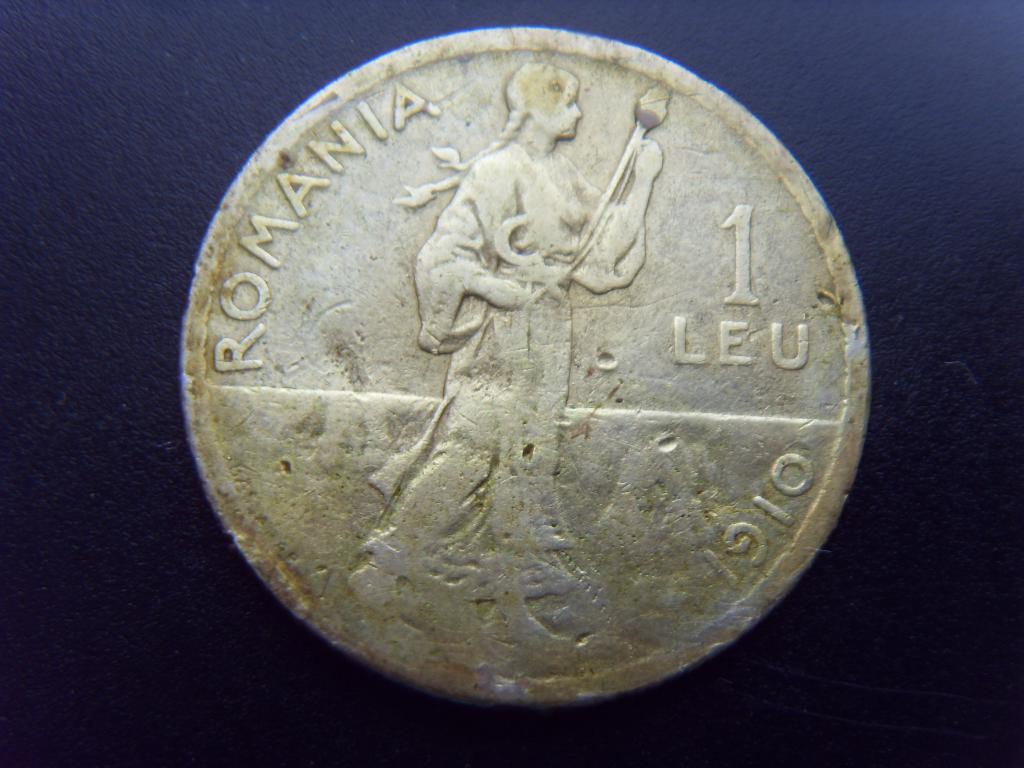 Румыния 1 лей 1910 г. Серебро. КМ# 42