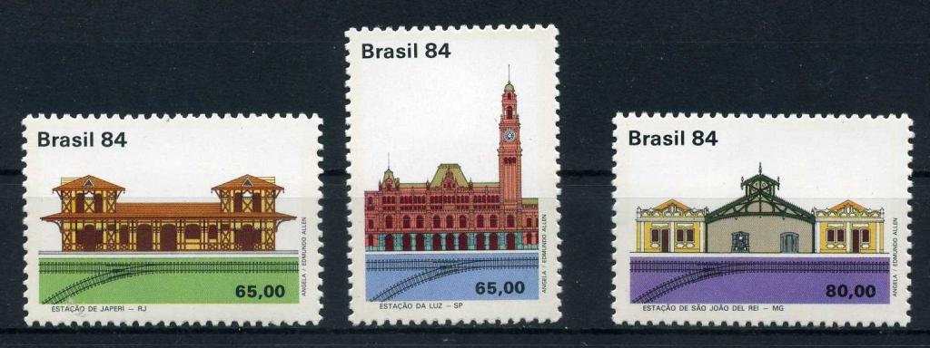 Бразилия Железные дороги Архитектура Вокзалы MNH**