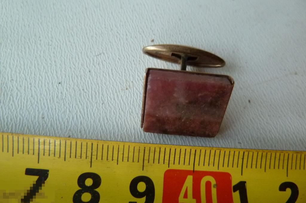 Запонка из серебра СССР проба 875 