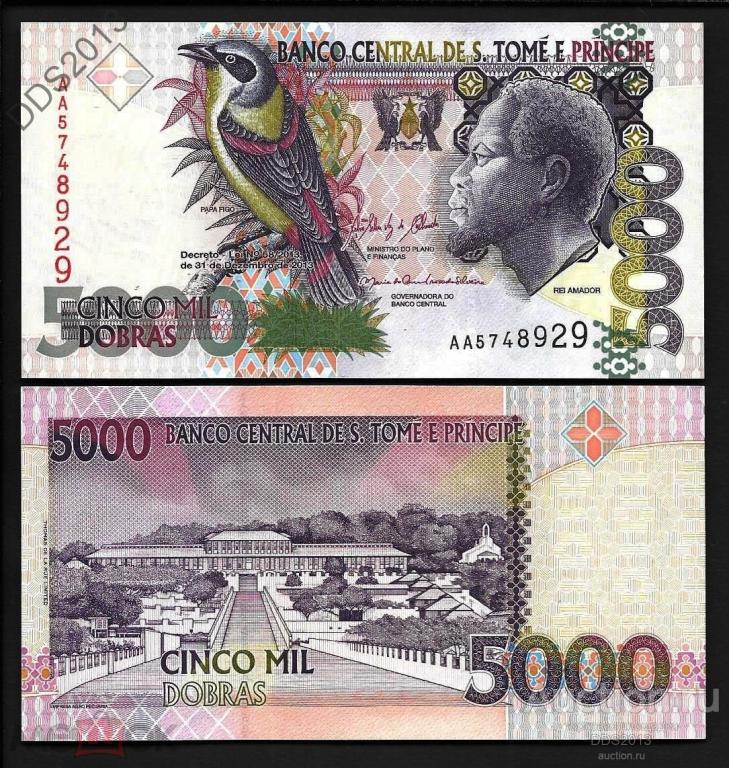 Сан-Томе и Принсипи 5000 добра 2013 года P-65d серия АА UNC