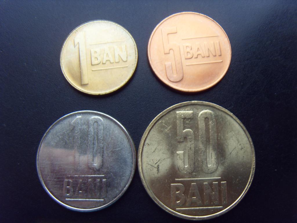 Румыния Набор 1, 5, 10 и 50 бани 2005 г. UNC
