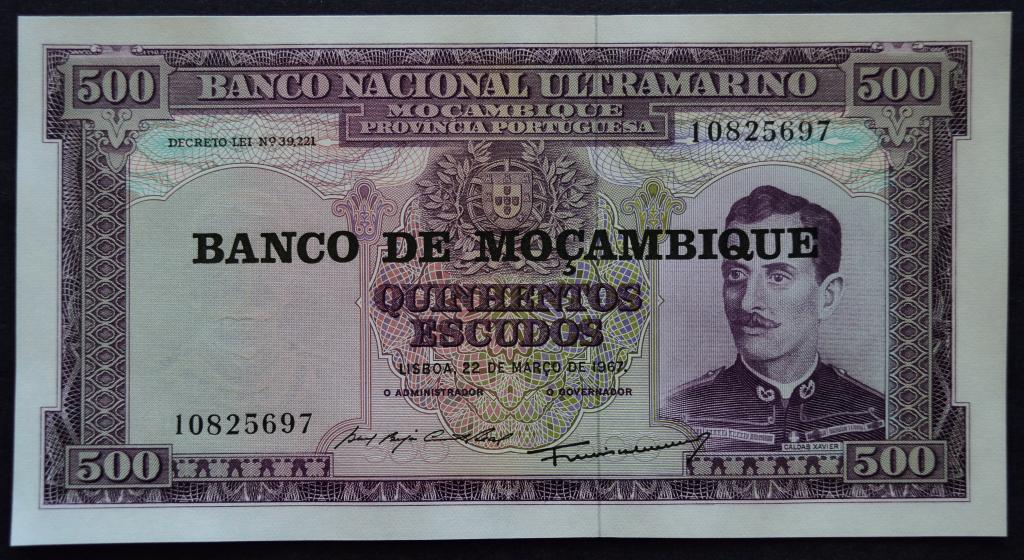 Мозамбик 500 эскудо 1967 год.Из пачки.