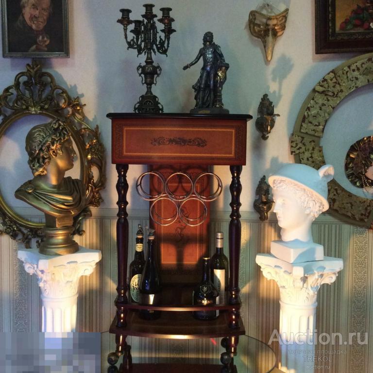 Барная стойка для вина на колесиках. Винтаж. 90х50 
