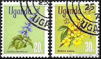 Уганда 1969 MiNr 108-09. Стандарт. Местная флора. Цветы (0.4 €) U