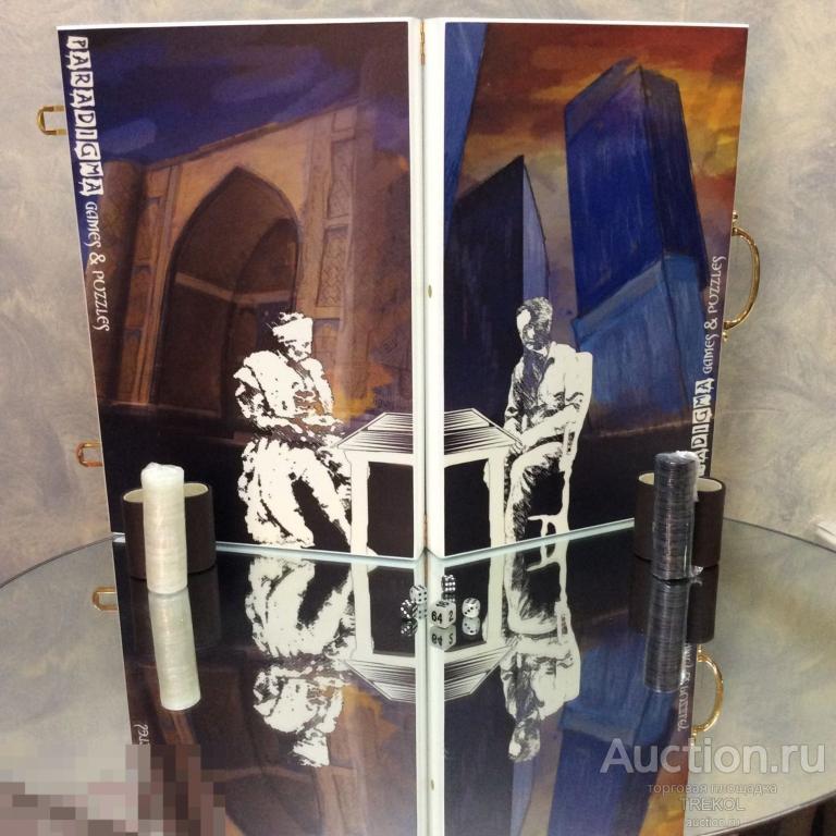 Нарды подарочные в кейсе.  Турнир.Массив дерева, латунь 