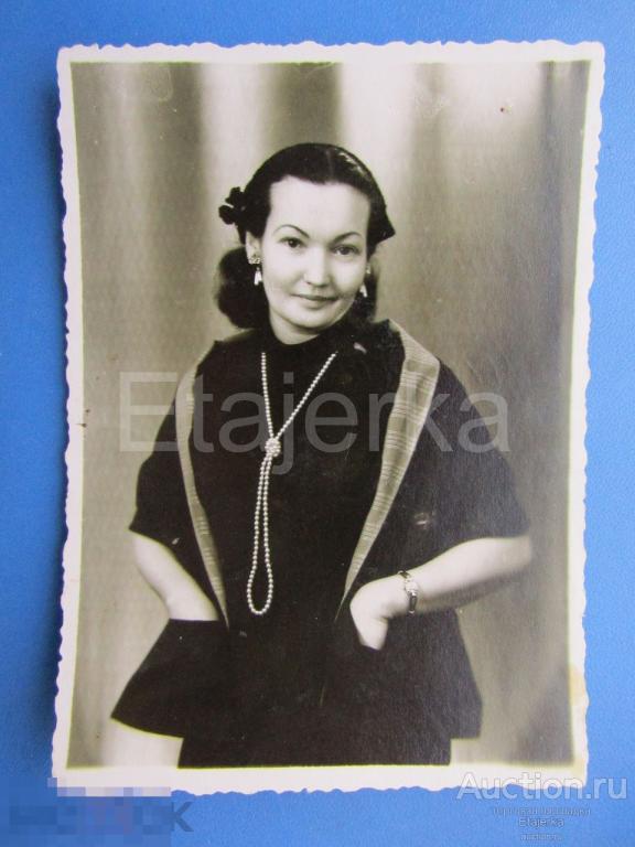 Девушка .Мода. Бусы. 1959   Старое  фото СССР  . (Арх. Т15.). 
