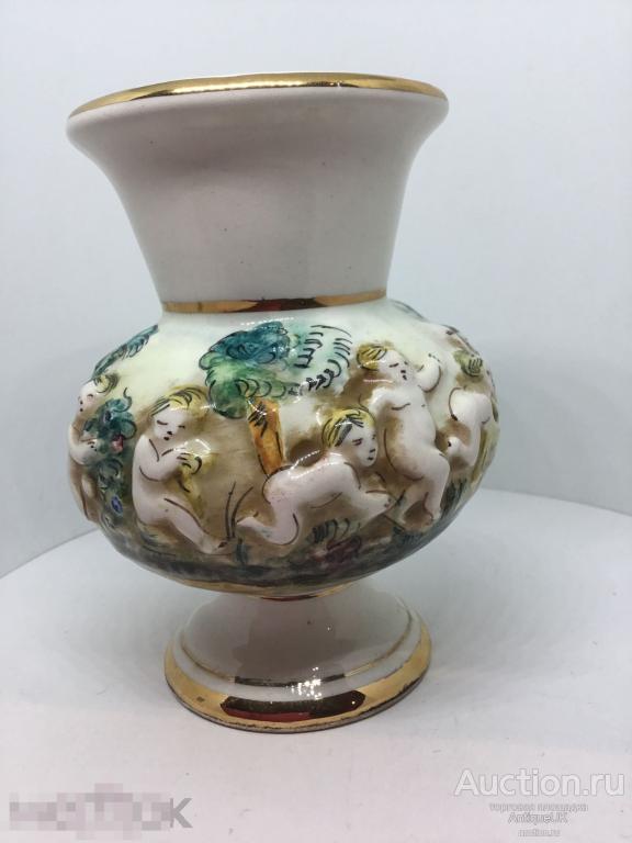 ВАЗА. ВАЗОЧКА. ФАРФОР. КАПОДИМОНТЕ. CAPODIMONTE. КЛЕЙМО. БЕСПЛАТНАЯ ДОСТАВКА! 