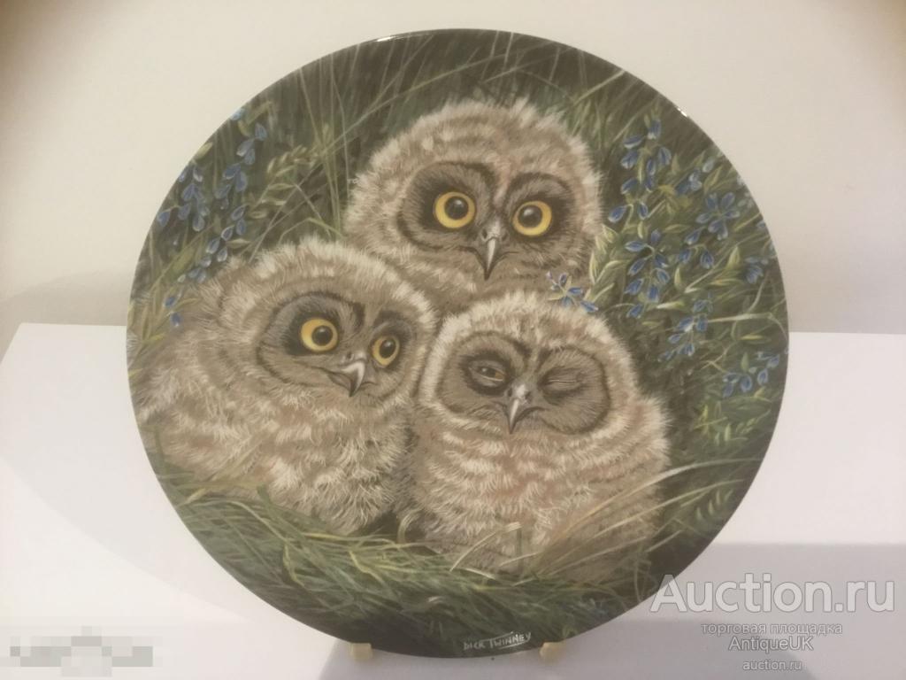 ДЕКОРАТИВНАЯ ТАРЕЛКА. THE BABY OWLS. WEDGWOOD. АНГЛИЯ. DICK TWINNEY. БЕСПЛАТНАЯ ДОСТАВКА!!!
