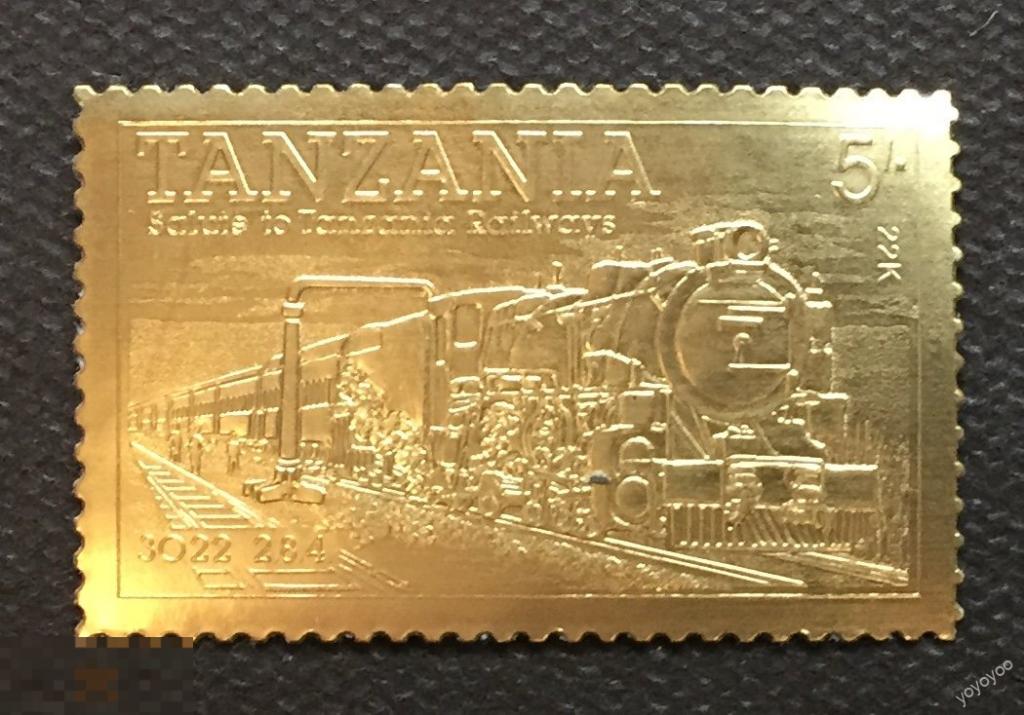 1985 Танзания Железнодорожный транспорт Поезд Паровоз ЗОЛОТО ** А148 