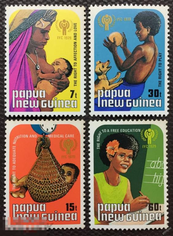 1980 Папуа Новая Гвинея Дети Год ребенка 377-380 * А129