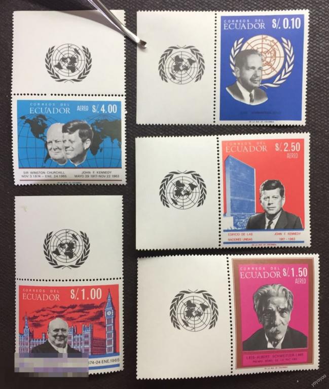 1966 Эквадор Персоналии Президент Кеннеди Черчилль ООН ПОЛЕ ** А129 